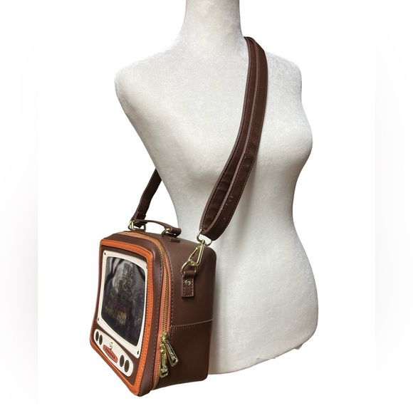 LOUNGEFLY Universal Monsters Vintage TV Triple Lenticular Crossbody / Handle Bag - Picture 4 of 16